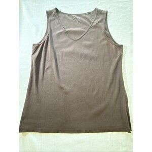 Chicos Women’s 100% Cotton Brown V-Neck Tank Size3 (16)
